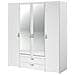 Armadio Decoro Bianco 4 Ante Battenti + 2 Specchi + 2 Cassetti 160 X 51 X Altezza 185 Cm - Foto miniatura 1