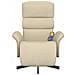 Poltrona Reclinabile Massaggiante Con Poggiapiedi Crema Tessuto - Foto miniatura 3