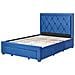 Letto Contenitore Velluto Blu 140 X 200 Cm Lievin - Foto miniatura 4