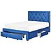 Letto Contenitore Velluto Blu 140 X 200 Cm Lievin - Foto miniatura 6