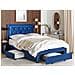 Letto Contenitore Velluto Blu 140 X 200 Cm Lievin - Foto miniatura 7