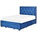 Letto Contenitore Velluto Blu 140 X 200 Cm Lievin - Foto miniatura 9