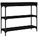 Tavolino Consolle Con Ripiani Nero 100x30x80 Cm - Foto miniatura 2