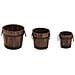 Set Secchi Per Fiori 3 Pz In Legno Massello Di Abete - Foto miniatura 2
