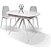 Tavolo Moderno Allungabile Piano Ceramica Effetto Marmo 120x90x78 - Foto miniatura 1