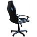 Poltrona Da Ufficio E Gaming Ergonomica In Pelle Nera E Tessuto Azzurro Stark - Foto miniatura 4