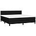 Letto A Molle Con Materasso E Led Nero 160x200 Cm In Tessuto - Foto miniatura 2