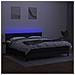 Letto A Molle Con Materasso E Led Nero 160x200 Cm In Tessuto - Foto miniatura 3