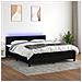 Letto A Molle Con Materasso E Led Nero 160x200 Cm In Tessuto - Foto miniatura 8