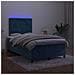 Letto A Molle Materasso E Led Blu Scuro 120x190 Cm In Velluto - Foto miniatura 9