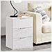 Comodino Mobiletto Cassettiera 3 Cassetti Design Moderno in legno MDF Bianco - Foto miniatura 3