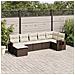 Set Divani Da Giardino 7 Pz Con Cuscini Marrone In Polyrattan - Foto miniatura 5