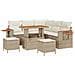 Set di divani da giardino  8 pezzi con cuscini beige rattan poliestere Acacia, Set da pranzo da giardino  3 pezzi con cuscini beige rattan poliestere Acacia - Foto miniatura 1