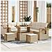 Set di divani da giardino  8 pezzi con cuscini beige rattan poliestere Acacia, Set da pranzo da giardino  3 pezzi con cuscini beige rattan poliestere Acacia - Foto miniatura 2