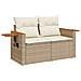 Set di divani da giardino  8 pezzi con cuscini beige rattan poliestere Acacia, Set da pranzo da giardino  3 pezzi con cuscini beige rattan poliestere Acacia - Foto miniatura 6