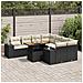 Set Divani da Giardino 9 pz con Cuscini Nero in Polyrattan - Foto miniatura 2