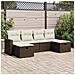 Set Divano da Giardino 6 pz con Cuscini Marrone in Polyrattan - Foto miniatura 2