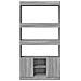 Credenza Grigio Sonoma 92x33x180 cm in Legno Multistrato - Foto miniatura 5