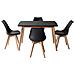 Tavolo Allungabile 120/160cm Helga E 4 Sedie Nora Nero - Foto miniatura 1