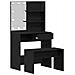 Set Tavolo da Trucco Rovere nero 74.5 x 40 x 141 cm - Foto miniatura 5