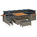 Set Divano da Giardino con cuscino 9 pcs Grigio Poly Rattan - Foto miniatura 1