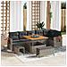 Set Divano da Giardino con cuscino 9 pcs Grigio Poly Rattan - Foto miniatura 2