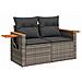 Set Divano da Giardino con cuscino 9 pcs Grigio Poly Rattan - Foto miniatura 6
