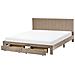 Letto Con Cassetti Contenitori Velluto Lonzac 180 X 200 Cm Tortora - Foto miniatura 2