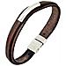 Bracciale Montana Con Tubo Argentato Ed Ecopelle Marrone - Foto miniatura 1