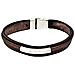 Bracciale Montana Con Tubo Argentato Ed Ecopelle Marrone - Foto miniatura 3