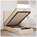 Struttura Letto Pouf con Materasso Crema 90x190 cm in Tessuto - Foto miniatura 2