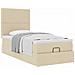 Struttura Letto Pouf con Materasso Crema 90x190 cm in Tessuto - Foto miniatura 5