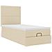 Struttura Letto Pouf con Materasso Crema 90x190 cm in Tessuto - Foto miniatura 6