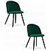 BELLO Sedia in velluto verde con gambe nere, set da 2 - Foto miniatura 1