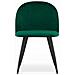 BELLO Sedia in velluto verde con gambe nere, set da 2 - Foto miniatura 4