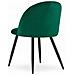 BELLO Sedia in velluto verde con gambe nere, set da 2 - Foto miniatura 5