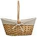 Set Di 3 Cestini In Vimini Marrone Foderati - Foto miniatura 3