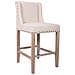 Sgabello Imbottito In Legno E Beige 48x58x67/104h - Foto miniatura 1
