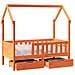 Giroletto Bambini con Cassetti 70x140 cm Legno Massello di Pino - Foto miniatura 1