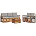 Set divani con cuscino 6 pcs Grigio Naturale e Chiaro - Foto miniatura 1