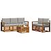 Set divani con cuscino 6 pcs Grigio Naturale e Chiaro - Foto miniatura 3