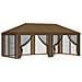 Copertura Gazebo con Pareti Laterali 6 x 3 m Tortora Poliestere - Foto miniatura 1