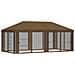 Copertura Gazebo con Pareti Laterali 6 x 3 m Tortora Poliestere - Foto miniatura 3