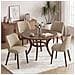 Set Di 2 Sedie Da Pranzo Rivestite In Tessuto 47x51.5x76.3 Marrone - Foto miniatura 2