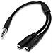Cavo splitter stereo slim - Maschio 3,5 mm a 2 femmina 3,5 mm - Foto miniatura 1