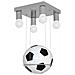 9830 Lampadario In Acciaio Da Soffitto Per Cameretta Bambini Con Vero Pallone, Plafoniera Football4, Grigio. - Foto miniatura 1