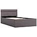 Letto Idraulico Contenitore Led Grigio Talpa Tessuto 90x200cm - Foto miniatura 2