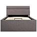 Letto Idraulico Contenitore Led Grigio Talpa Tessuto 90x200cm - Foto miniatura 3