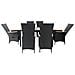 Set Da Pranzo Da Giardino 7 Pz In Polyrattan E Acacia Nero - Foto miniatura 4