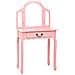 Tavolo Da Trucco Con Sgabello Rosa 65x36x128 Cm Paulownia E Mdf - Foto miniatura 2